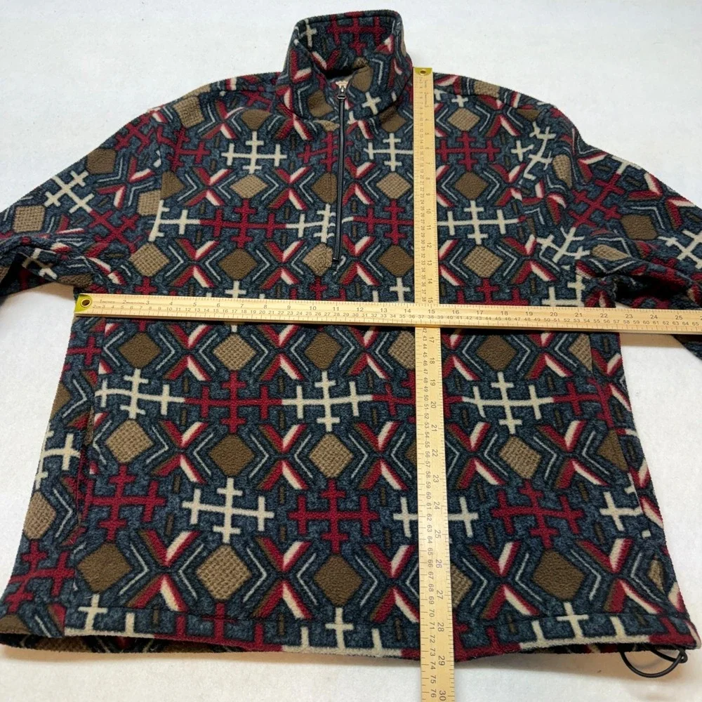 Vintage Woolrich Fleece Pullover Mens‎ XL Aztec Print Southwest 1/4 Zip 90s